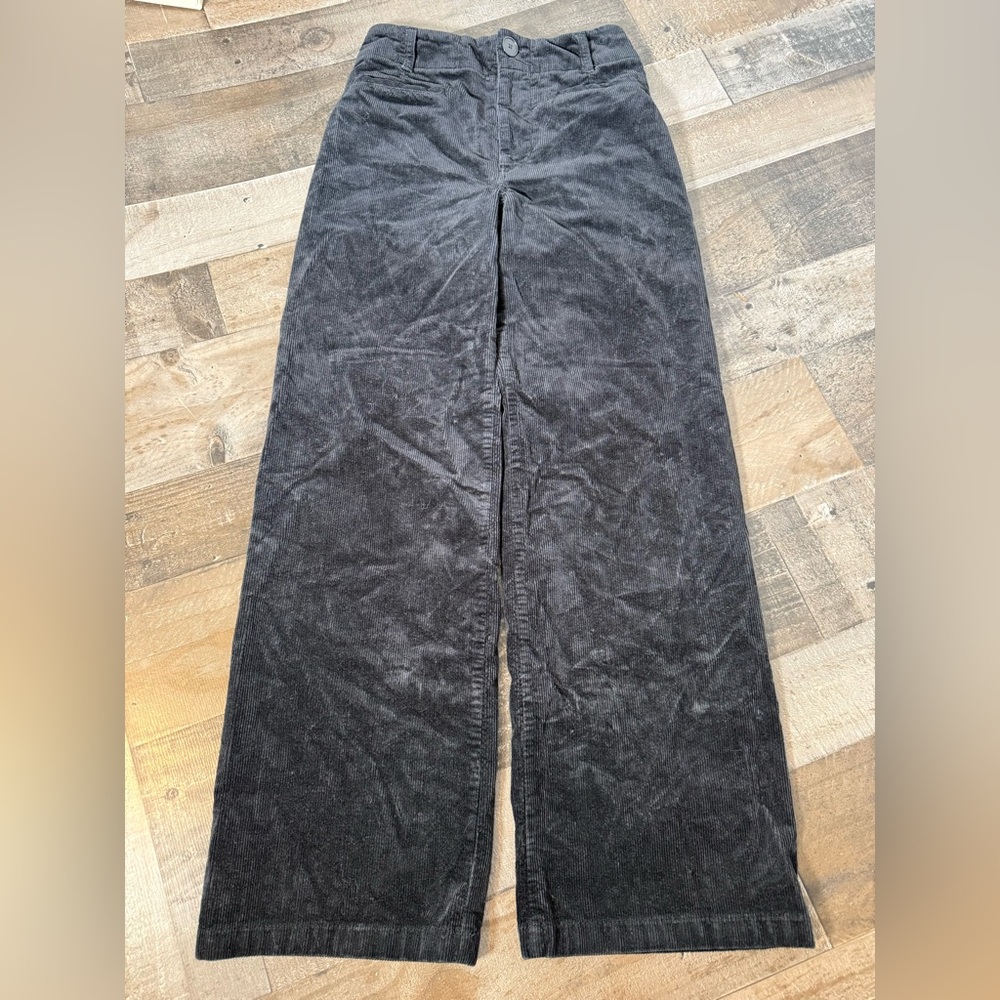 Maeve Anthropologie The Collette Black Corduroy Wide Leg Pants 26 Modern Vintage
